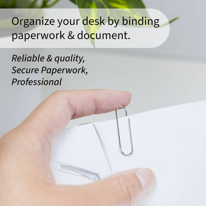 BAZIC Products - Wholesale Paperclip - Paper Clip (33mm) No.1 Regular Silver (200/Pack)2