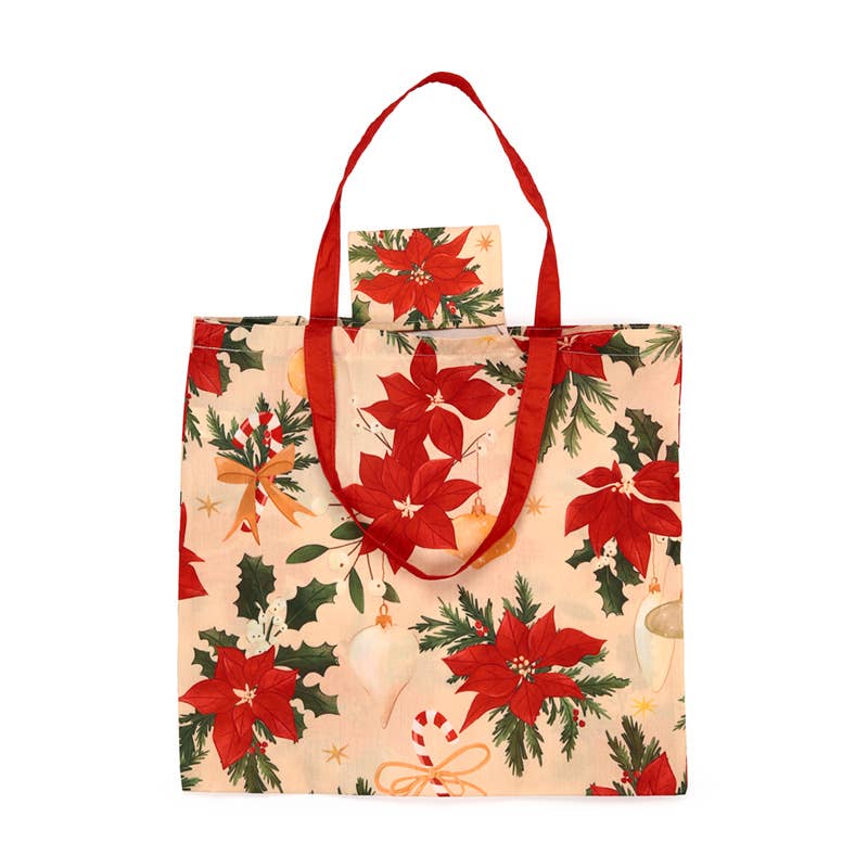 Puckator Ltd - Wholesale Grocery/Shopping Bag - Foldable Reusable RPET Shopping Bag Christmas Botanicals4