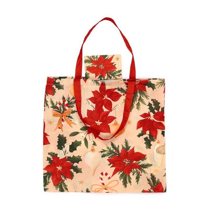 Puckator Ltd - Wholesale Grocery/shopping bag - Foldable Reusable RPET Shopping Bag Christmas Botanicals4