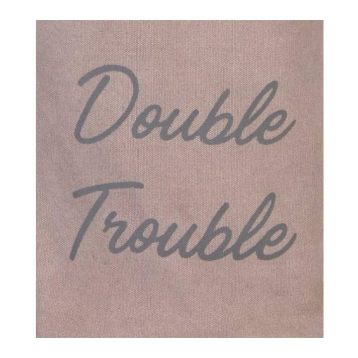 Mona B. - Wholesale Wine tote - Trouble Up-Cycled Canvas Double Wine Bag M-58411