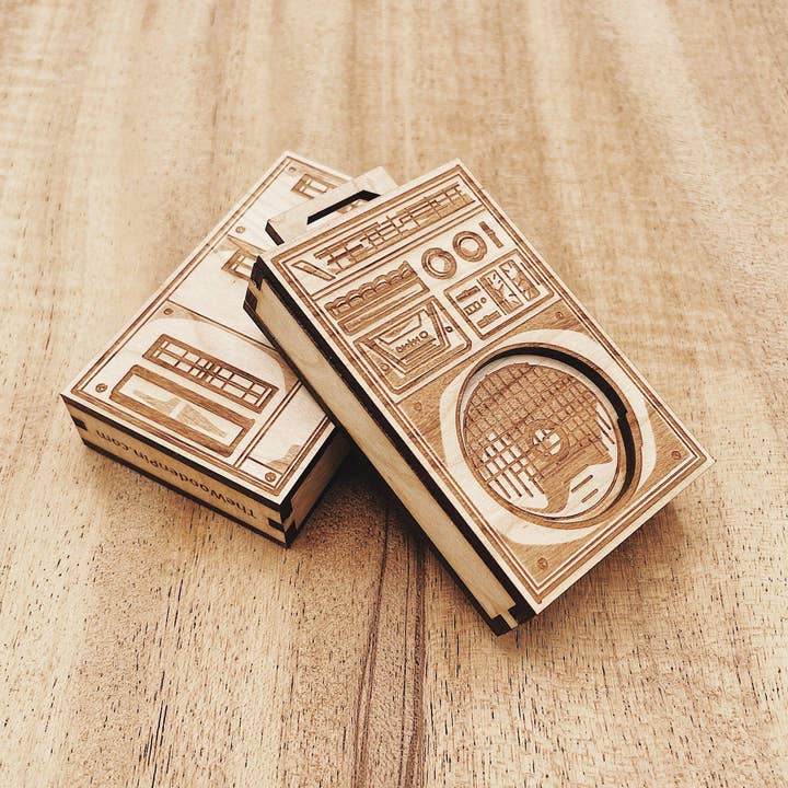 Miniature Wood Boombox - 2nd series for wholesale by The Wooden Pin