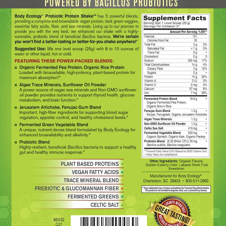 Body Ecology - Vendita all'ingrosso Proteine/superfood in polvere - Frullato proteico probiotico4