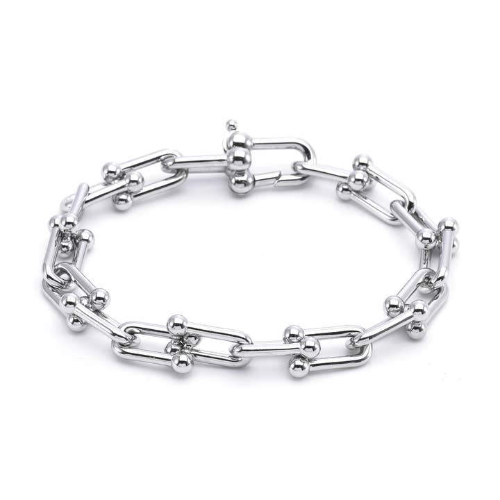 BG525W B.Tiff Horseshoe Link Chain Bracelet for wholesale by B.Tiff