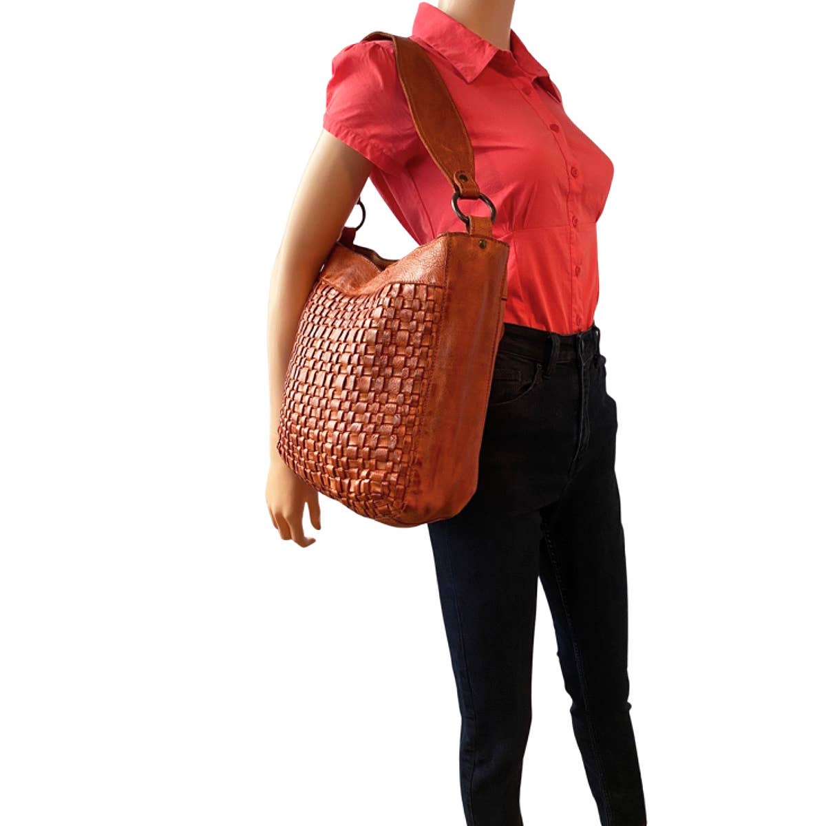 Arrigo - Wholesale Shoulder Bag - Women's - Arrigo Leather Shoulder Bag Made Of Supple Braided Leather7