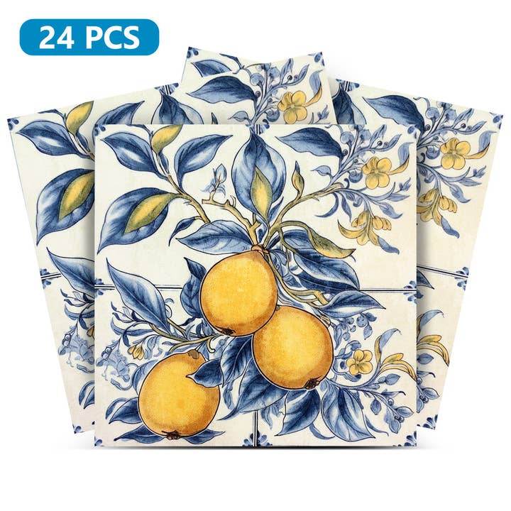 Citron vackra vintage rustika Sorrento kakel klistermärken för heminredning Modell - L26 för wholesale av Mi Alma LLC