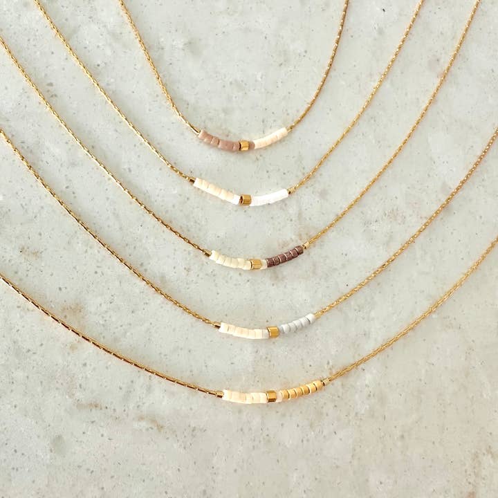 Ocean Breakup - Wholesale Beaded/Pearl Necklace - Minimalist Beaded Necklace - Neutrals4