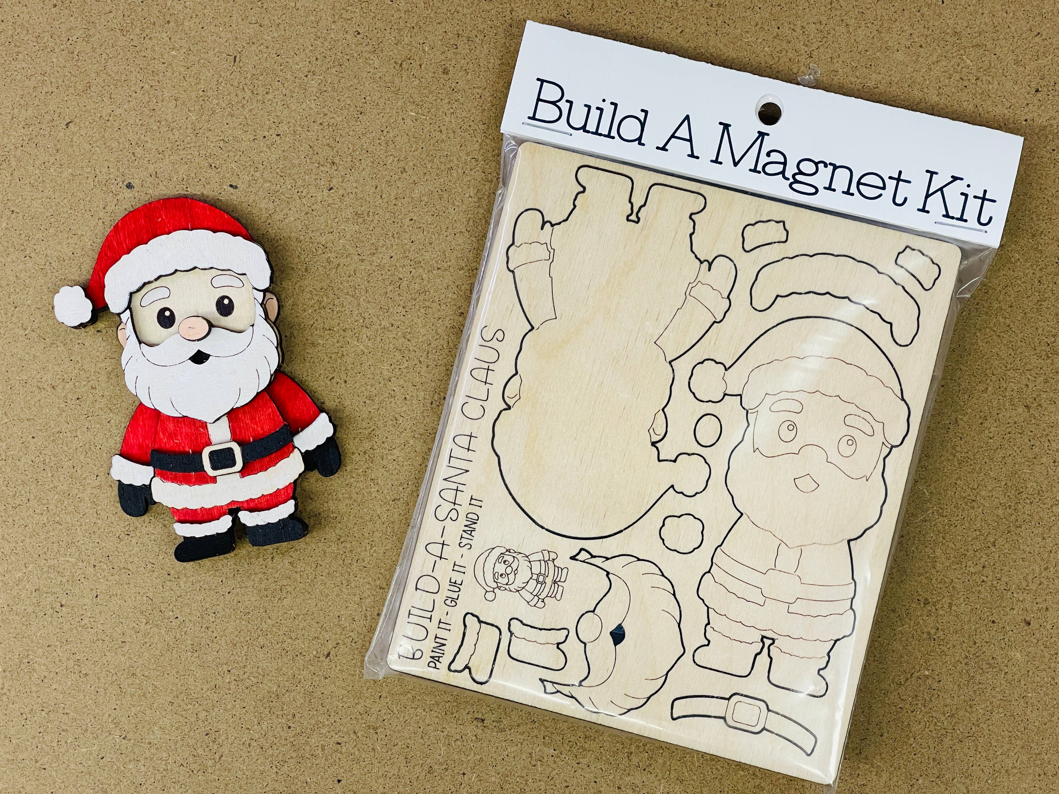 Reclaimed Woodworks Home Decor - Wholesale DIY Craft Kit - Build a Santa Magnet CHRISTMAS CRAFT KIT2