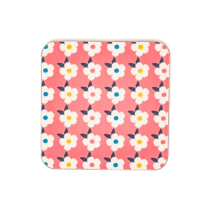 Enamelhappy - Vendita all'ingrosso Sottobicchiere - SET DI QUATTRO SOTTOBICCHIERI COLORATI MISTI - Retro Floral