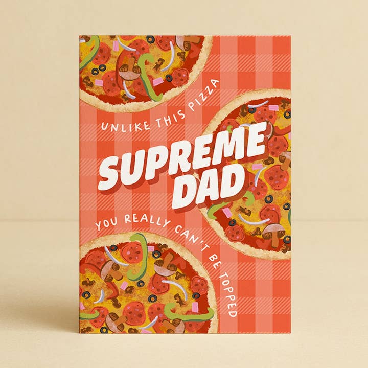 „Supreme Dad“ Pizza Vatertagskarte für den Großhandel von Daymaker Stationery