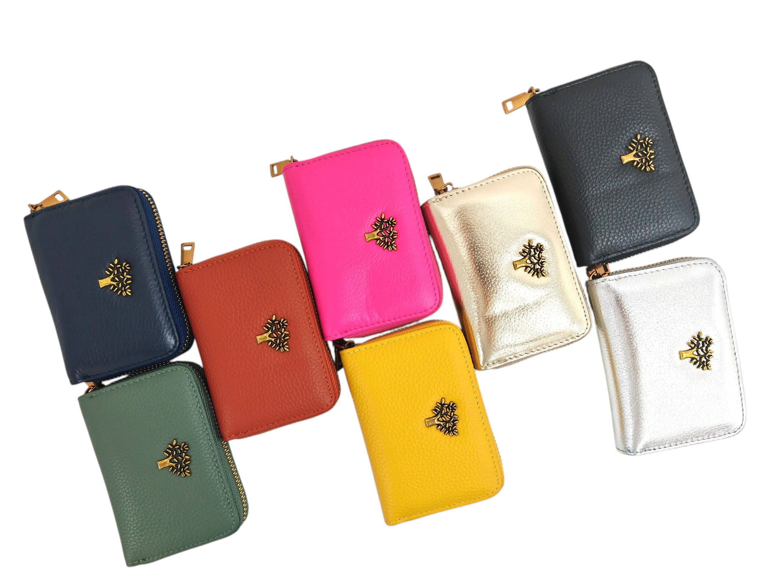Superbia - Wholesale Wallet - Women's - Genuine Leather Zip Around Tree Life Card Holder-1089