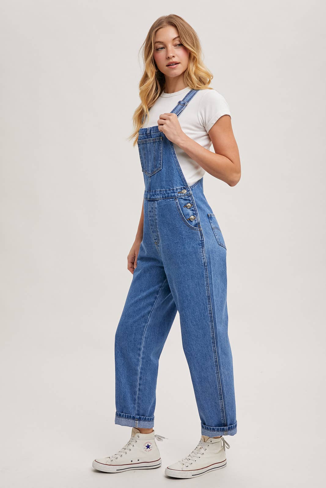 Bluivy – Engroshandel Overalls - Dame – Denim buksedragt med lige ben og seler11