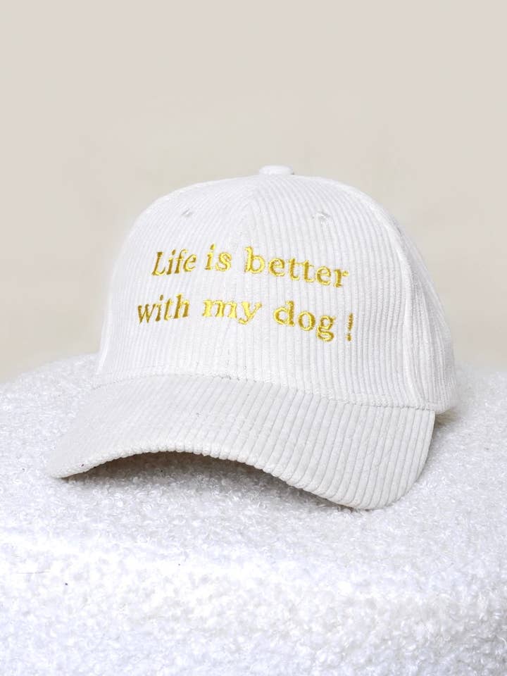 Aanpasbare petten - Crèmekleurig ribfluweel voor wholesale door Les Wafou