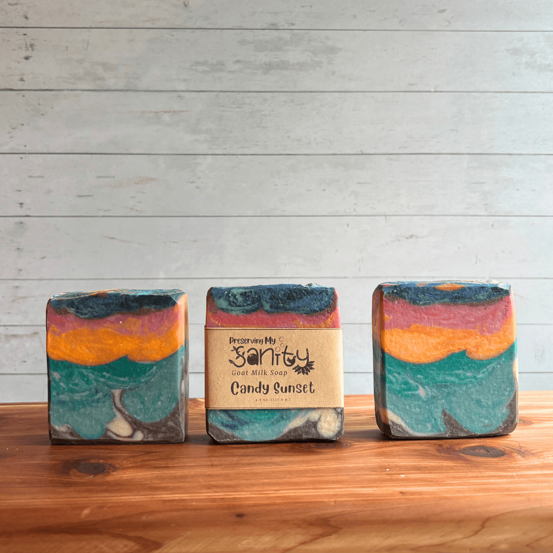 Preserving My Sanity Goat Milk Soap - Wholesale Bar Soap - Candy Sunset Goat Milk Soap | Beach Themed Artisan Soap1