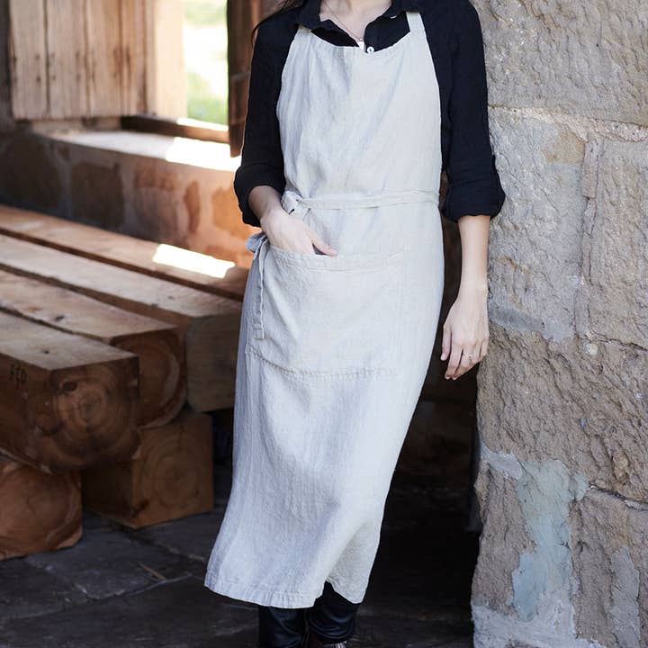 Linen Apron - Natural for wholesale on Faire3