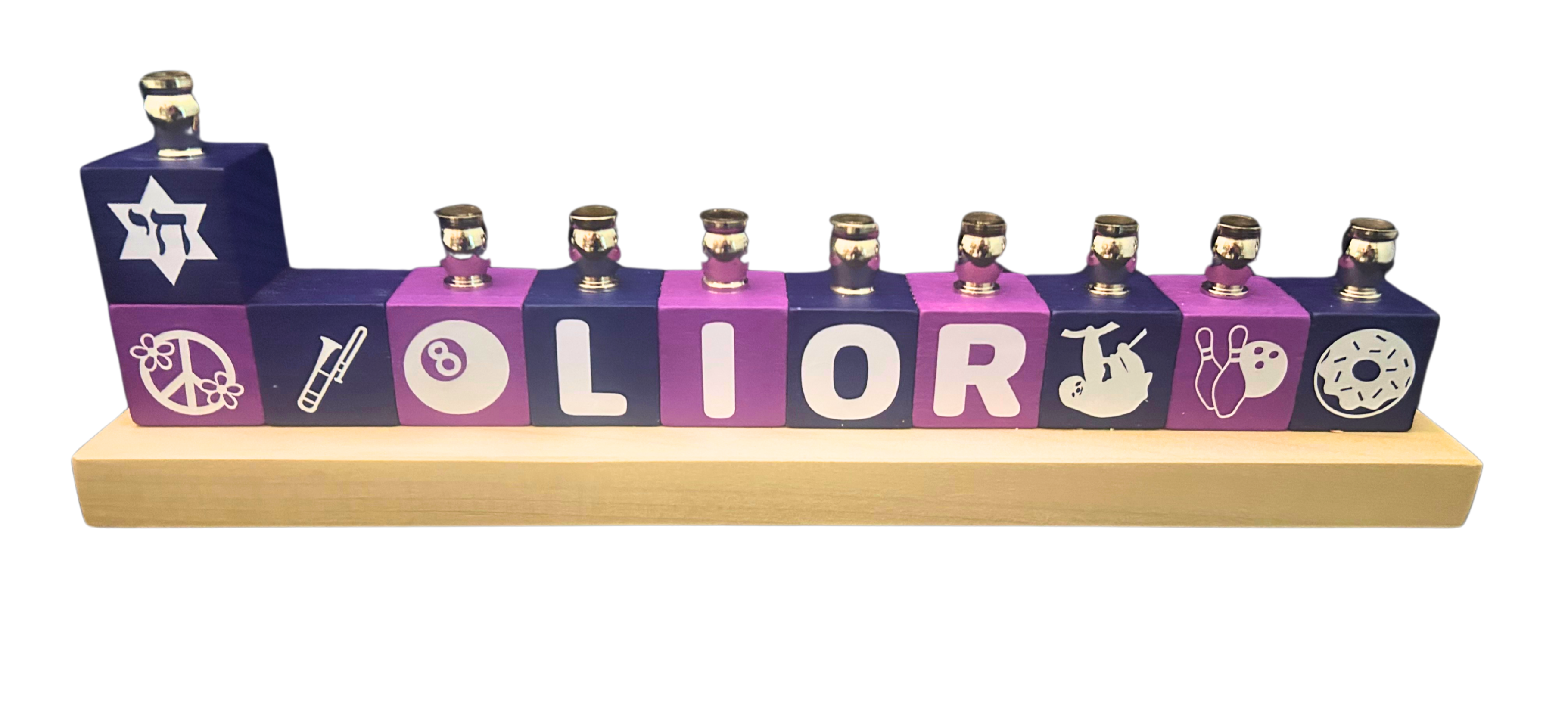 Eclectic Judaica - Wholesale Menorah - Personalized Name Menorahs9