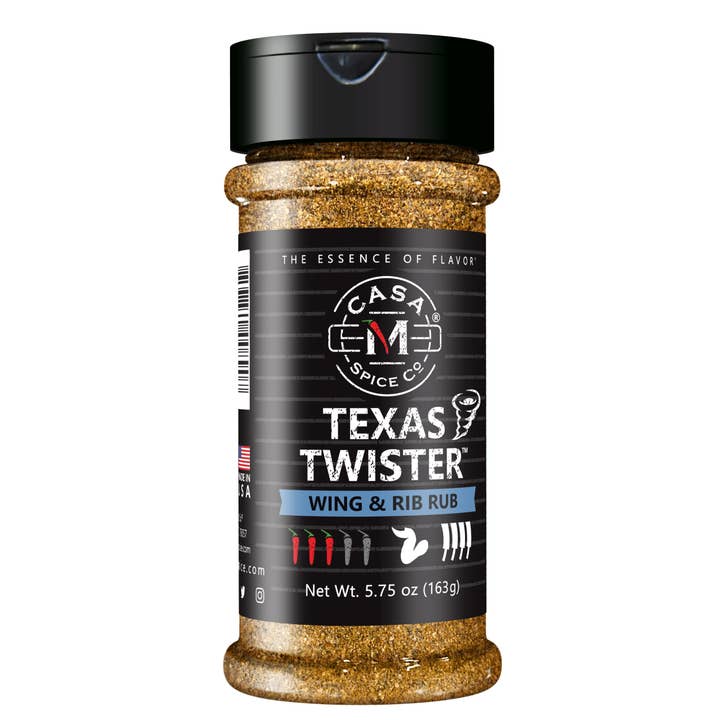 Casa M Spice Co LLC - Wholesale Rub - Texas Twisterâ„¢ Wing & Rib Rub - Plastic Shaker
