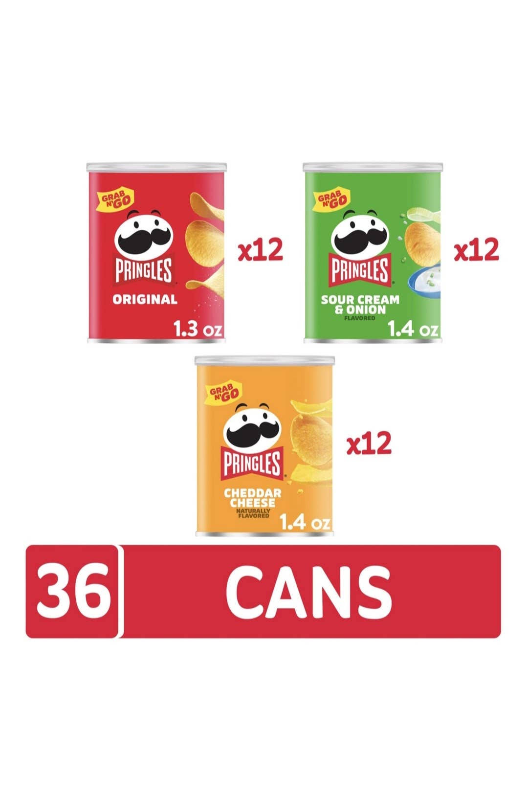 Majestic Wholesale - Wholesale Chips - Pringles Grab-n-Go Variety Pack Chips, 36CT1