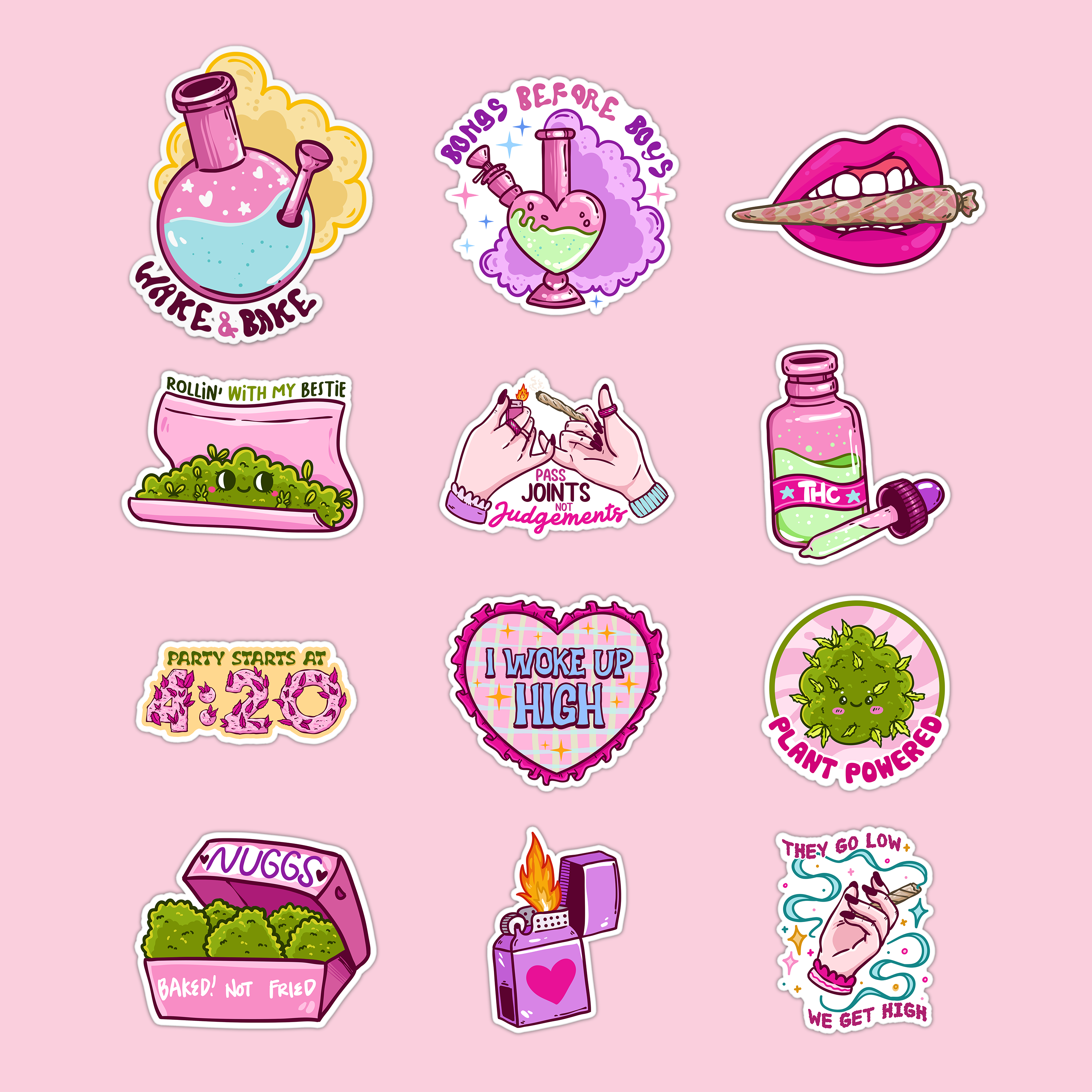 Girls Printing House - Wholesale Sticker - Canna Cute Sticker Pack1