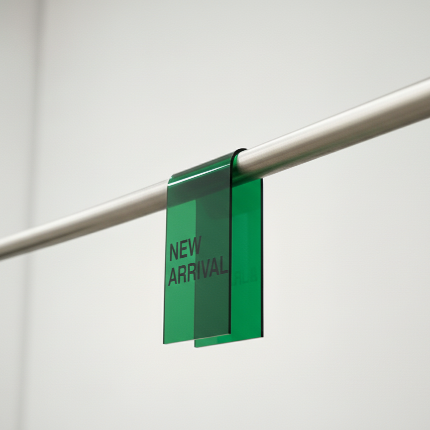 Signs and Mirrors - Vente Pancarte - #025 - Pince à étiquette pour portant à vêtements en acrylique transparent4