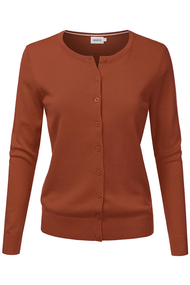 NINEXIS - Vente Cardigan – femme - AWOCAL310_Chandail à manches longues en tricot doux boutonné33