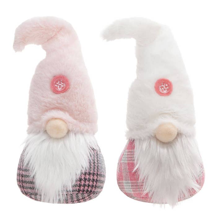 2 ASST FABRIC FURRY HAT SPRING GNOMES for wholesale by CWI Gifts