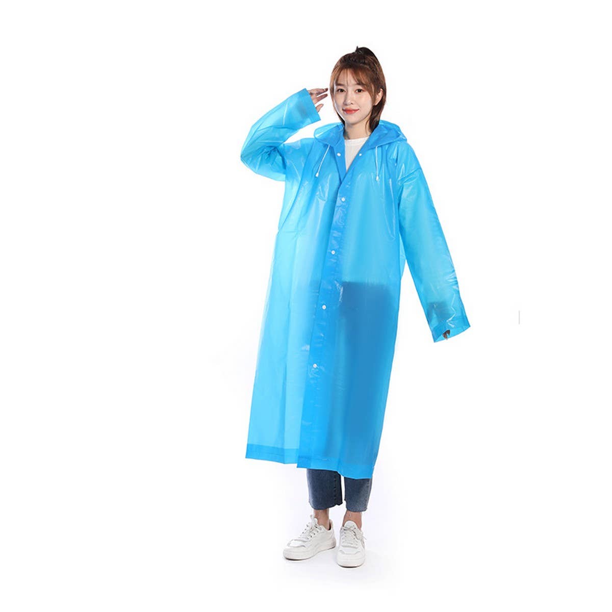 NINEXIS - Wholesale Raincoat - Women's - CWMM1492_PEVA HOODED THICKENED REUSABLE RAINCOAT6