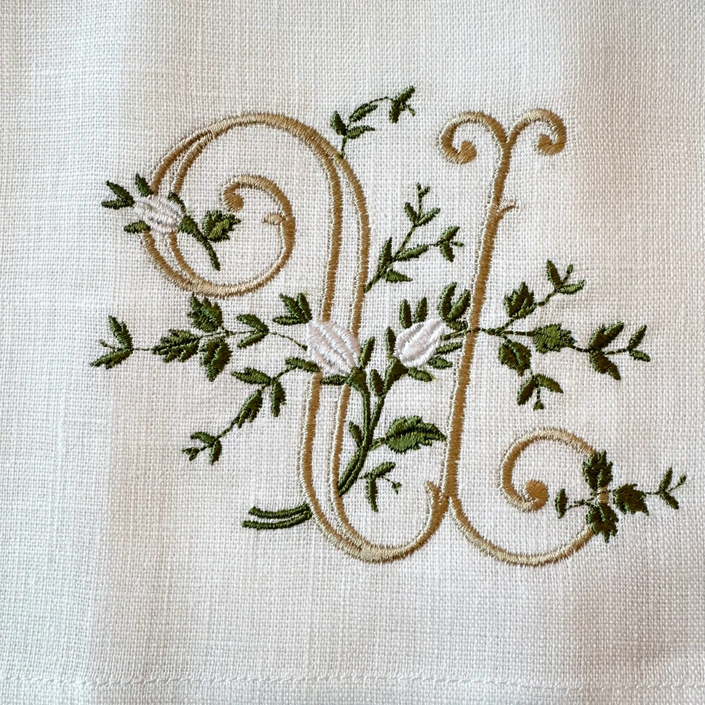 Arte Italica & Crown Linen Designs – Großhandel Geschirrtücher – Florales Monogramm-Handtuch - Neu17
