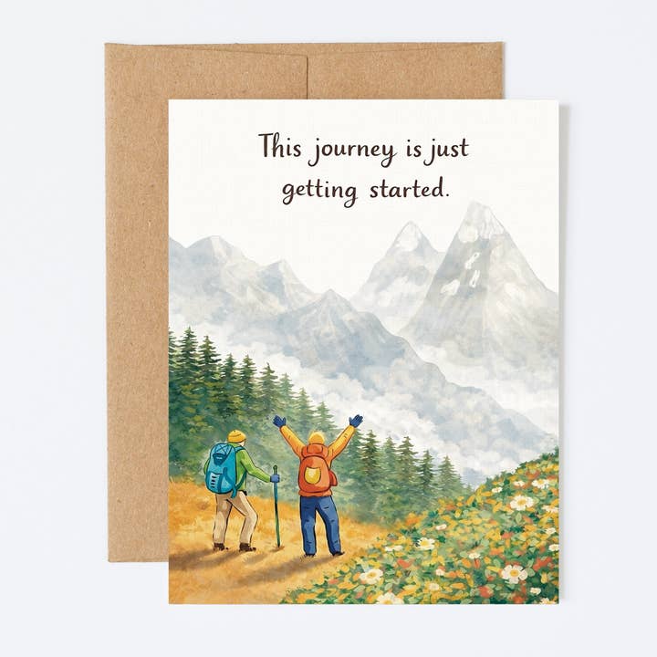 Adventure Journey Anniversary Card | Hiker Mountain Gift for wholesale by New Summits