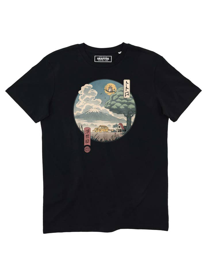 Grafitee - Wholesale Screen Printed T-Shirt - Unisex - Totoro Ukiyo-e T-shirt - Totoro graphic tee1