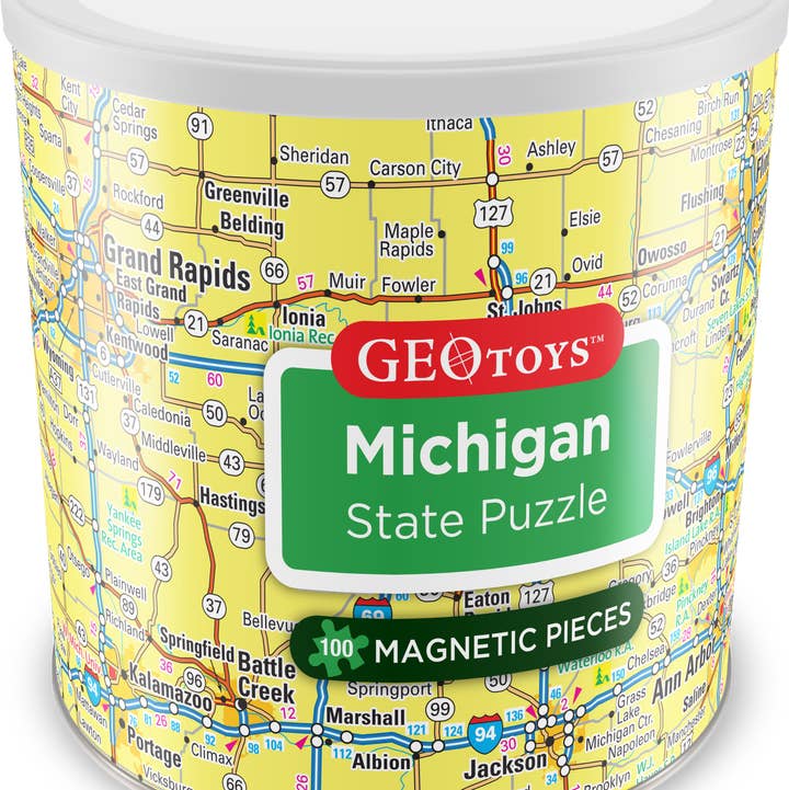 Geotoys - Wholesale Puzzle - Kids - Geotoys Magnetic Puzzle 100-piece - Michigan