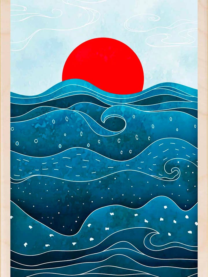 Sun and Sea - Cartoline e magneti ecologici per la vendita all'ingrosso da parte di THE WOODEN POSTCARD COMPANY