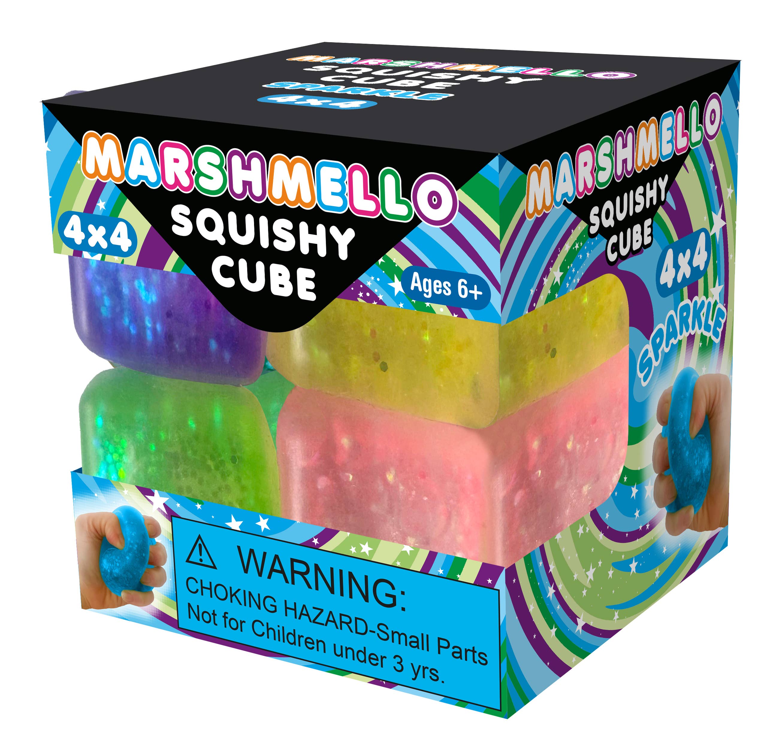 Zorbitz - Wholesale Squishy Toy - Kids & Baby - Marsmello 4x4 Squishy Mini Cube Glitter0