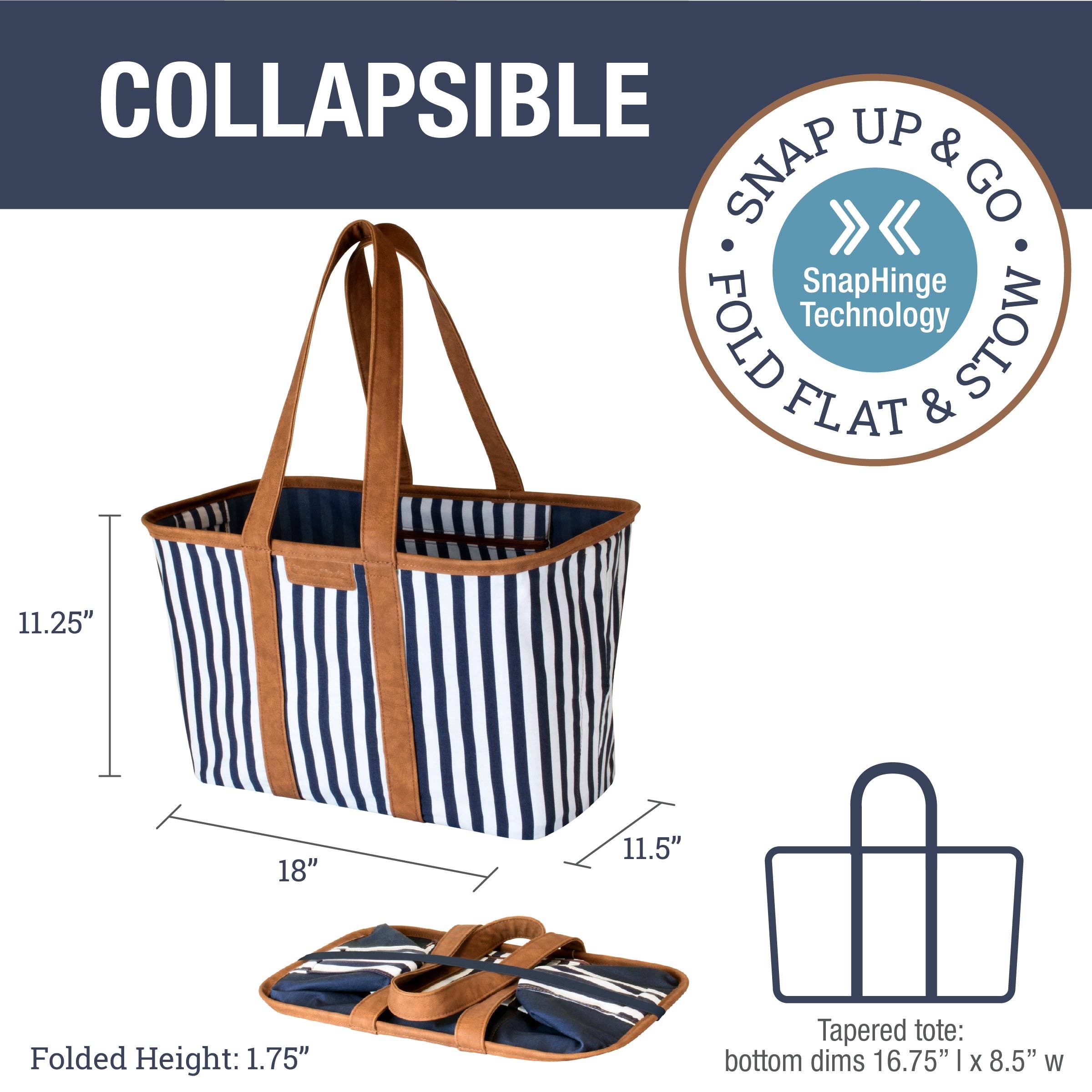 CleverMade - Wholesale Tote Bag - Women's - Collapsible LUXE Tote1