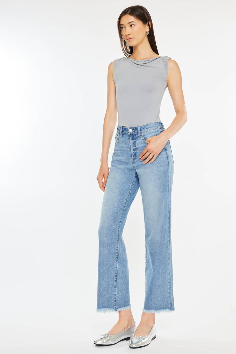 MEDIUM OPEN PACK HIGH RISE SLIM WIDE LEG-KC20059M for wholesale on Faire2