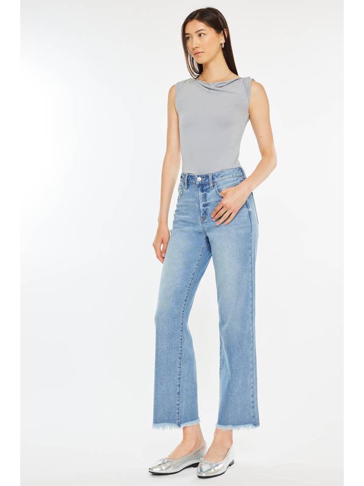 MEDIUM OPEN PACK HIGH RISE SLIM WIDE LEG-KC20059M for wholesale on Faire2