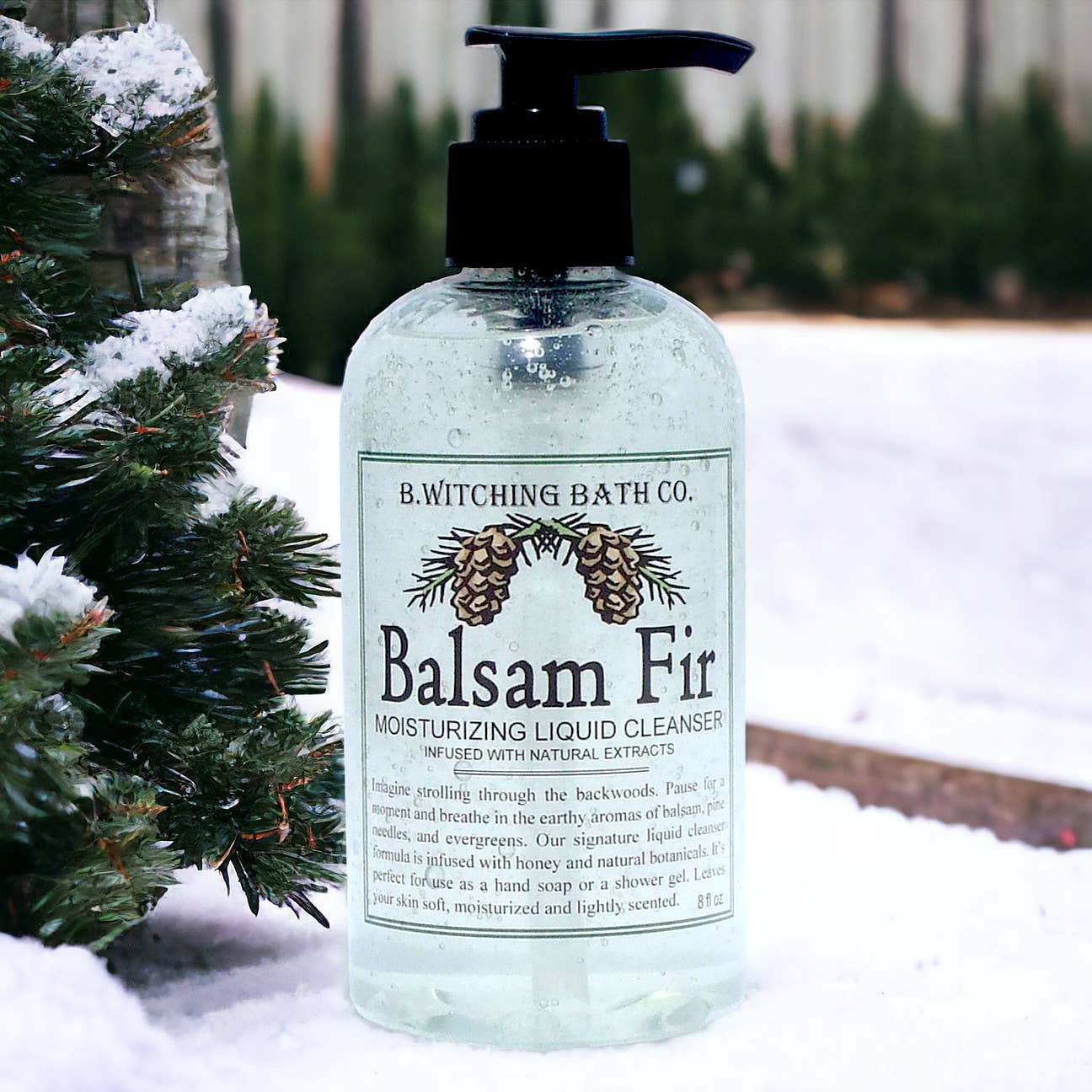 B. Witching Bath Co. - Wholesale Body Wash/Shower Gel - Balsam Fir Holiday Liquid Soap 8oz5