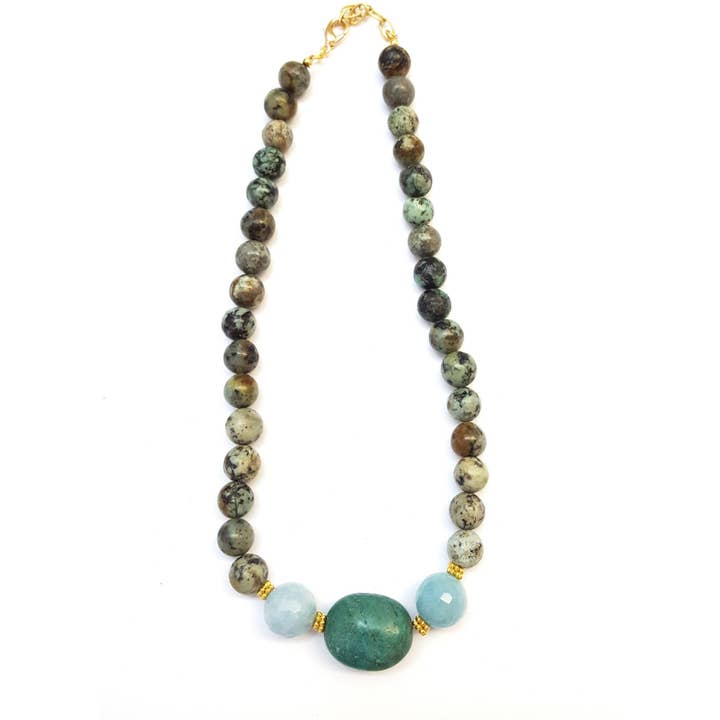 Turkis blå halskæde for engroshandel hos MINU Jewels