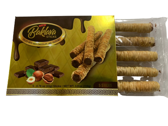 Baklava Sticks - Wholesale Chocolate Covered Sweets - Baklava Sticks Hazelnut Chocolate Cream Crispy Phyllo Dough3
