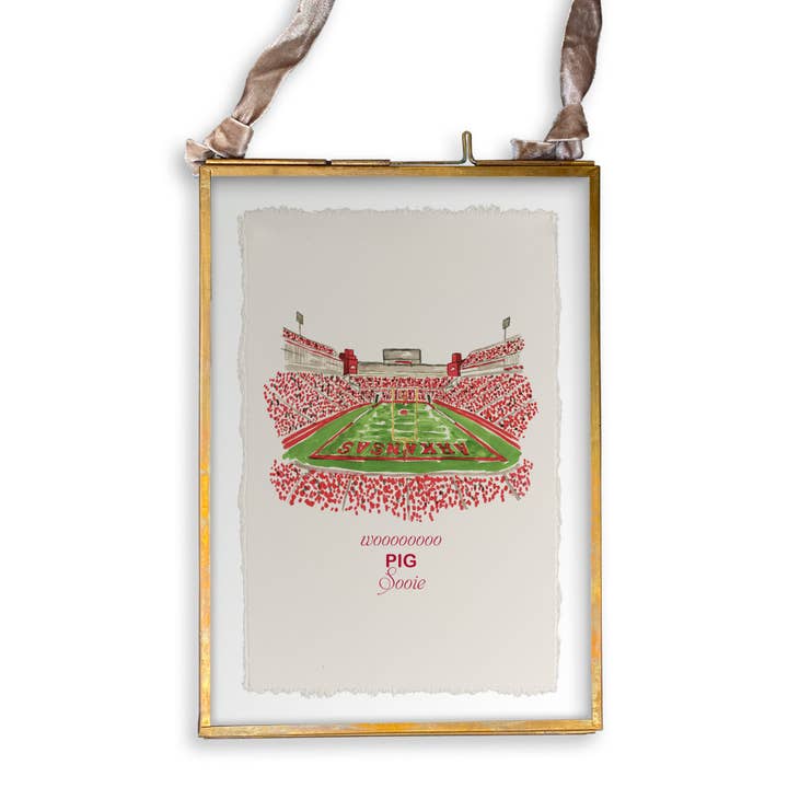 French Graffiti - Wholesale Tea Towel - Fayetteville, Arkansas Stadium with Quote13