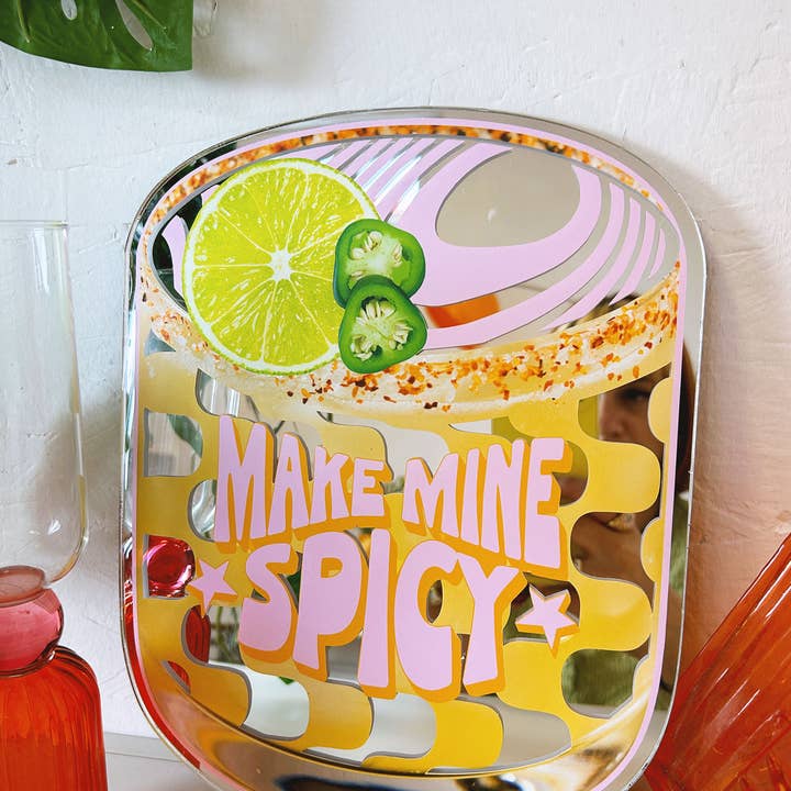 Printed Weird – wholesale Väggspegel – Gör min kryddig Margarita cocktailspegel2