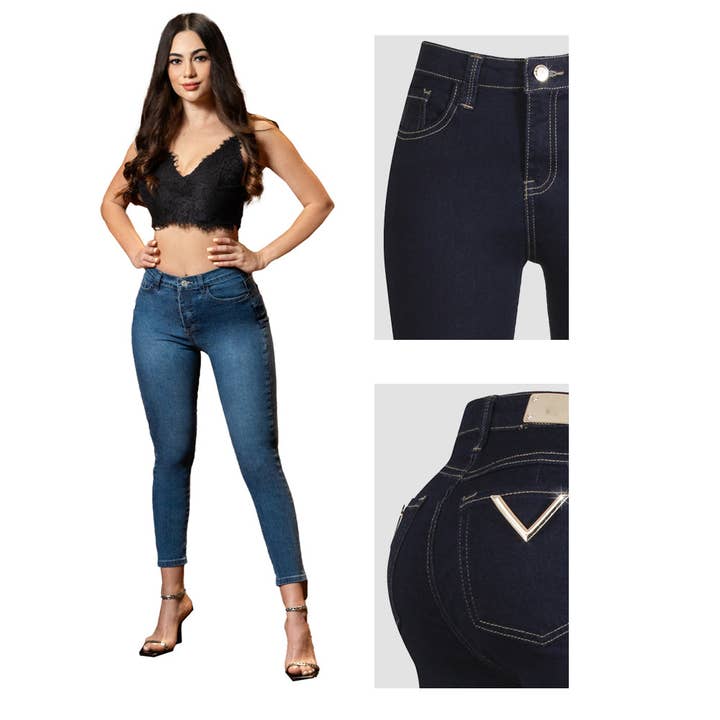 vlinvun - Wholesale Jeans - Women's - Woman Jeans Fit Jeans Pantalon Colombiano Skinny OFELIA B Praga Jeans PRPGAB-068AZME