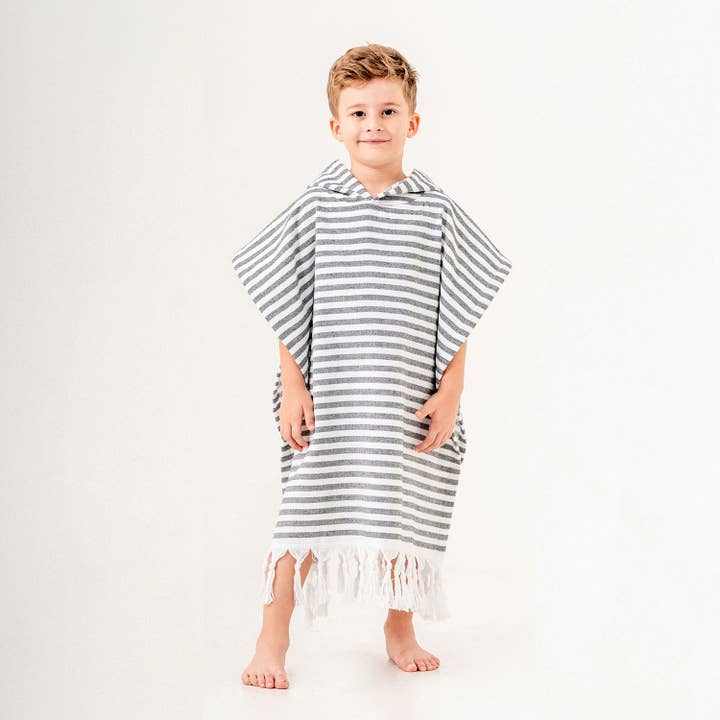 Black Hooded Poncho Surf Changing Swimming Beach Towel Terrybacked for wholesale on Faire