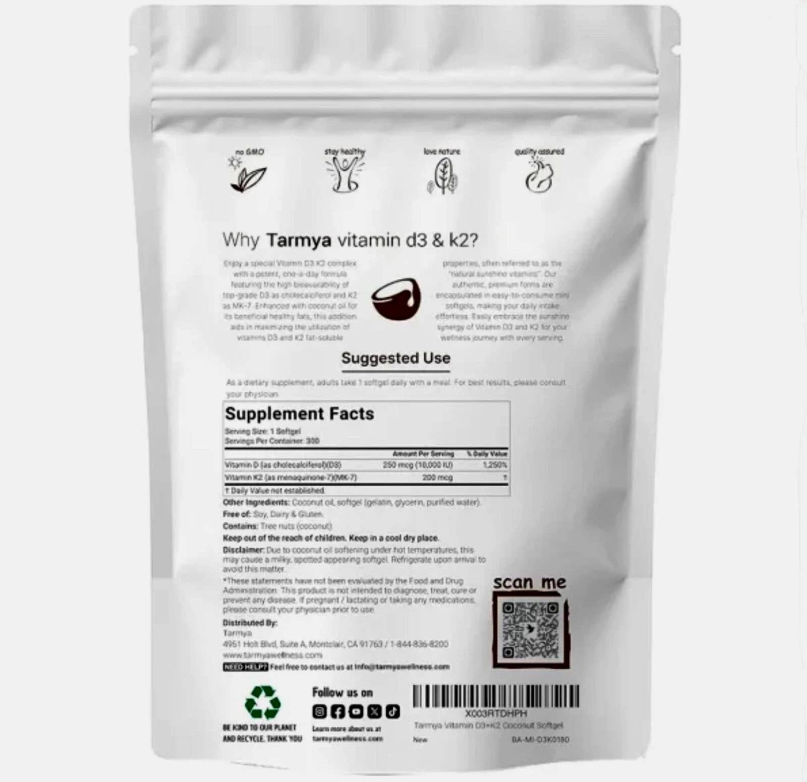 Cozy Trends - Wholesale Oral Supplement/Vitamin - Vitamin D3 & Vitamin K2 (MK-7) Softgels 300 High Strength2