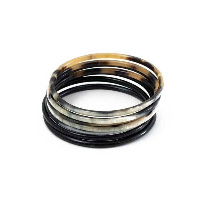 Sunshine Tienda - Wholesale Jewelry Set - Natural Horn Bangle Set