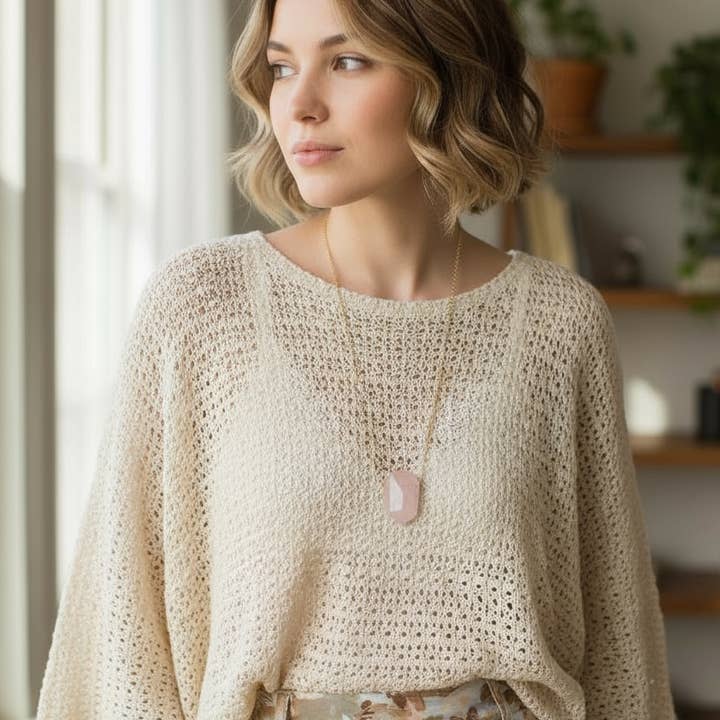 Rosenquarz Herzöffner Halskette - Goldkette für den Großhandel von Awakening Alice