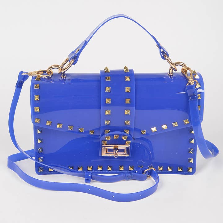 3AM BY H&D ACCESSORIES - Wholesale Clutch Bag - Women's - Studded Colorful Transparent Clutch