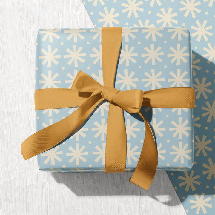 Frosty Snowflake | Modern-Retro Recycled Gift Wrap Paper for wholesale by Bird & Co Studio