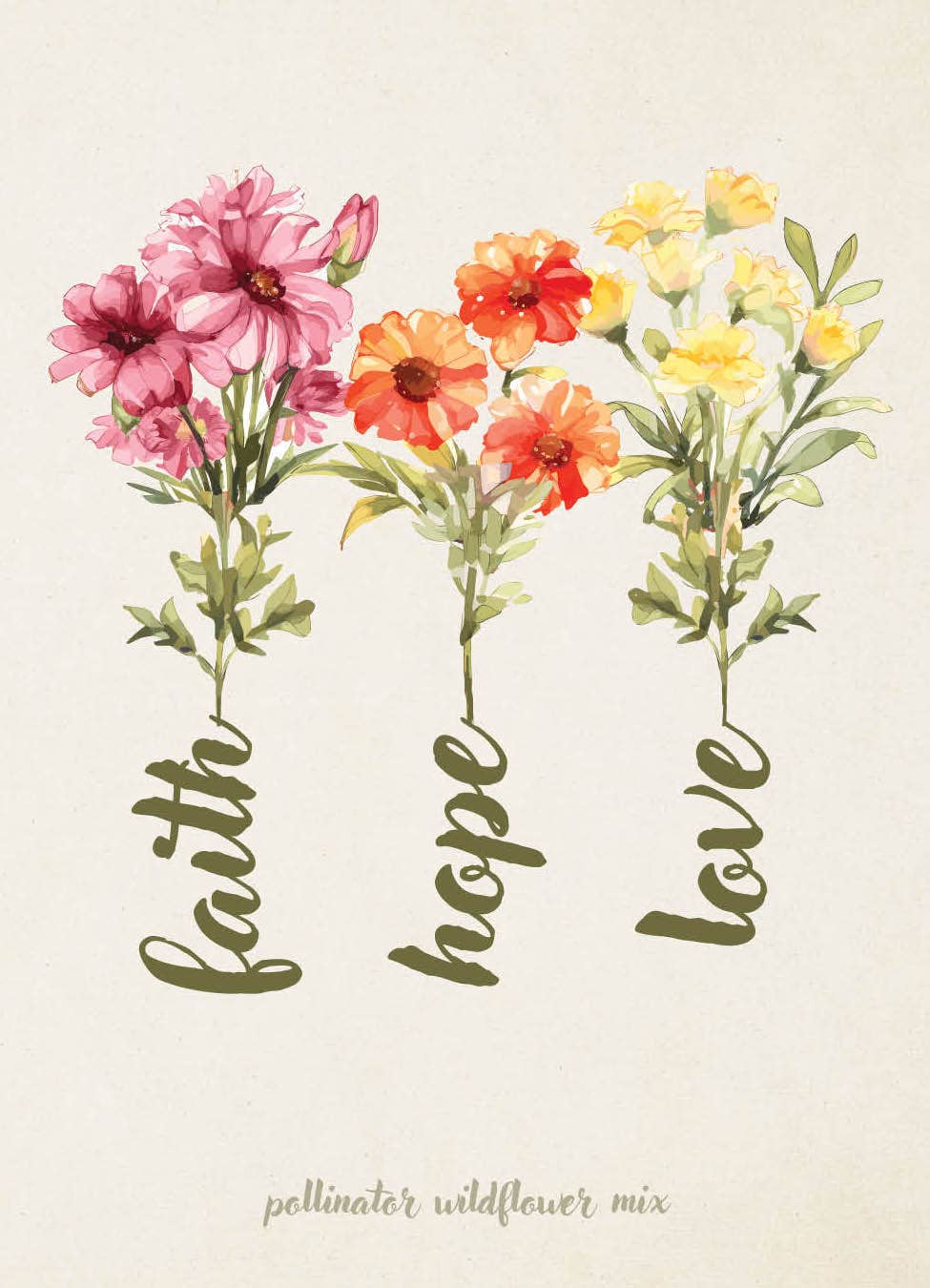 Bentley Seed Co. - Wholesale Plant Seeds - Faith Hope Love - Pollinator Wildflower Mix Seed Packets0