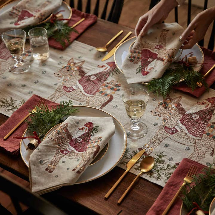 Coral & Tusk - Wholesale Table Runner - Christmas Donkey Table Runner6