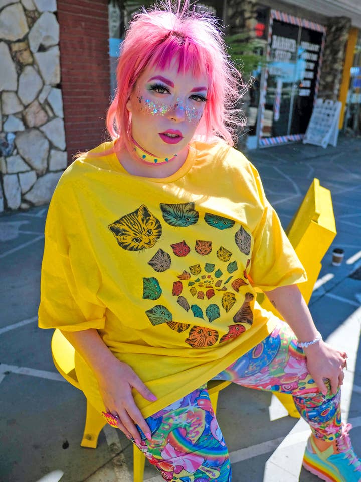 Popkiller - Wholesale Screen Printed T-Shirt - Women's - Spiral Cat Classic T-shirt3